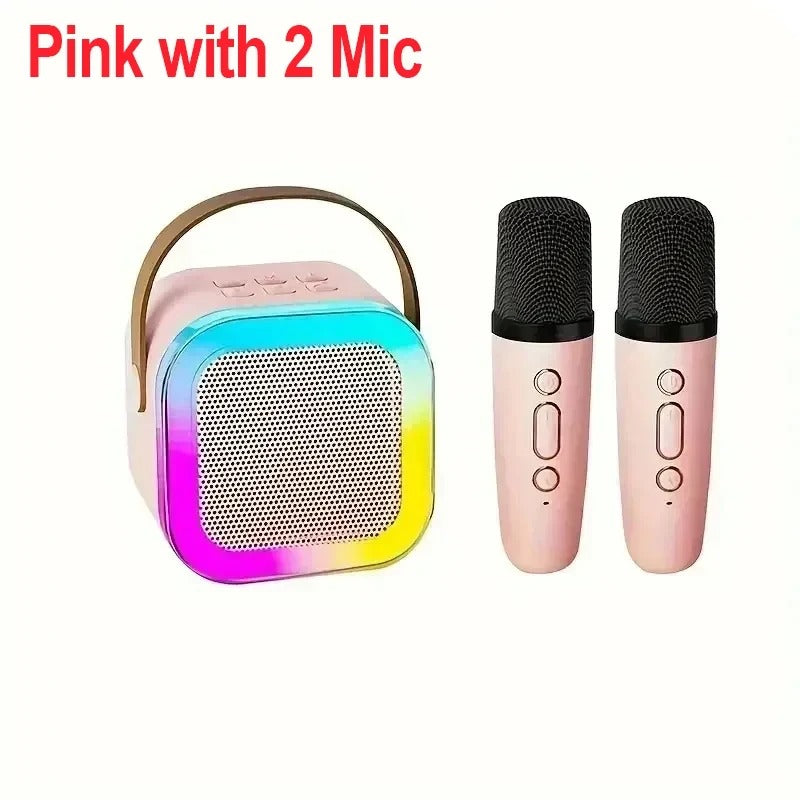 Portable Bluetooth 5.3 Speaker Karaoke Machine PA System with 2 Wireless Microphones