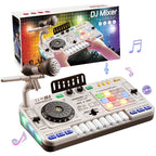 Kids Simulation DJ Mixer Controller Toys Multifunctional Music Effects Electronic Learning Game Birthday Gift for Children