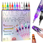 12 Color Nail Art Graffiti Pen Set Nail Marker Drawing Acrylic Paint Pens Waterproof Nail Painting Manicure Extra Fine 0.5mm