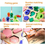 Montessori Wooden Toys Kids Busy Board Shape & Number Matching