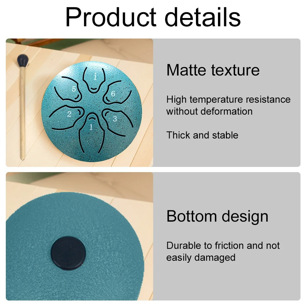 Steel Tongue Drum Portable Rain Drum Hand Pan Drum