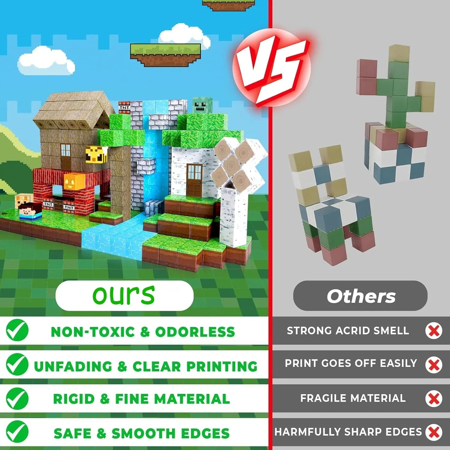 Magnetic Building Blocks Mine World Magnetic Forest House 100 pc