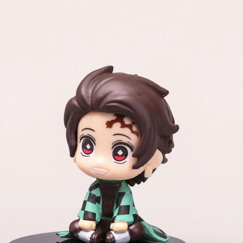 5Pcs/Set Demon Slayer Q Version Sitting Figure Toy