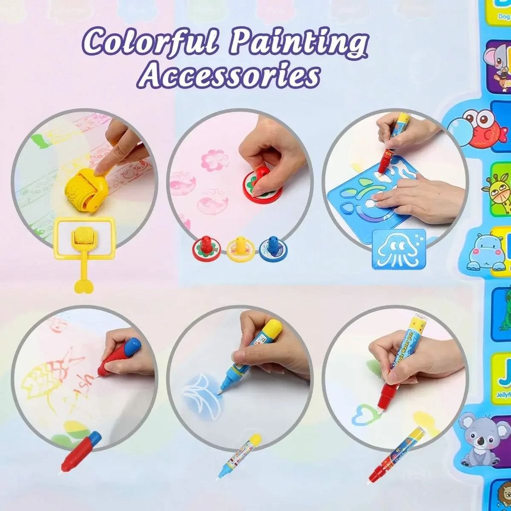 Water Doodle Mat - Kids Painting Writing Color Doodle Drawing Mat