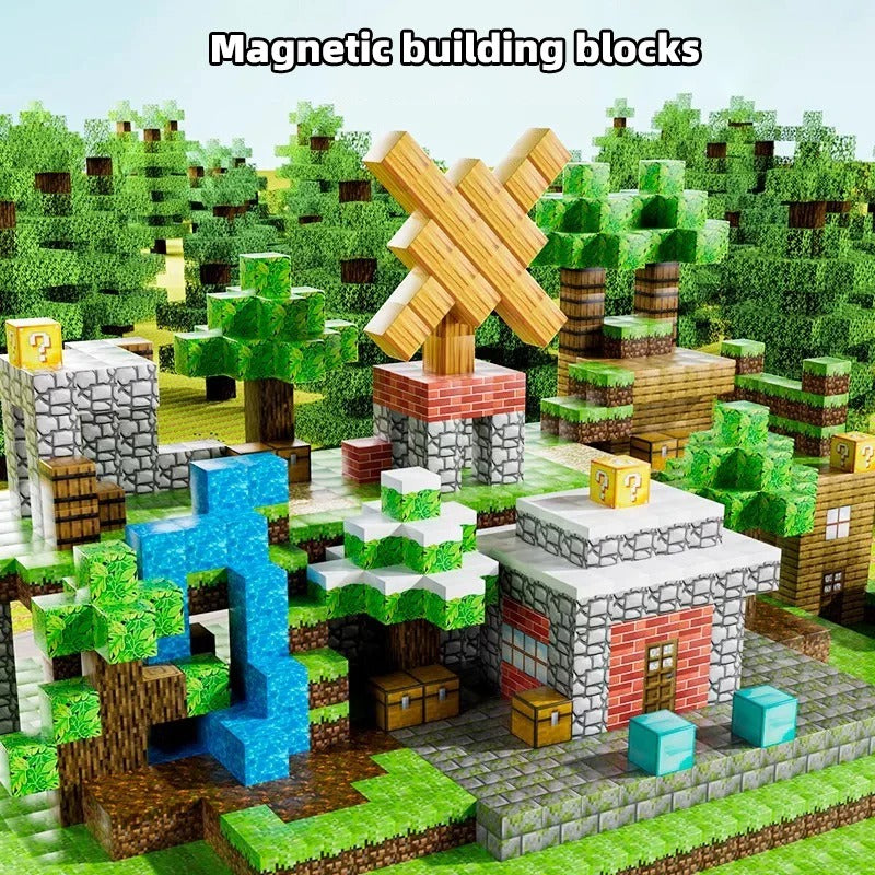 Minecraft  Magnetic building block toy storage box set