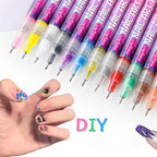12 Color Nail Art Graffiti Pen Set Nail Marker Drawing Acrylic Paint Pens Waterproof Nail Painting Manicure Extra Fine 0.5mm
