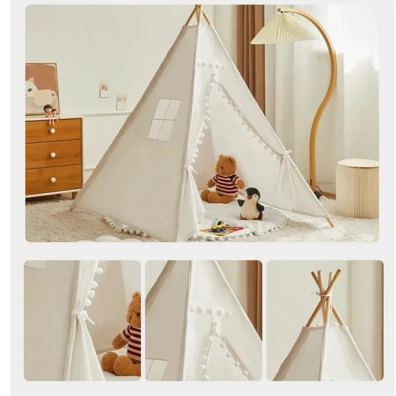 1.6m/1.3m Kid Tent Indoor Play House Wigwam for Child Portable Child Tipi