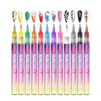 12 Color Nail Art Graffiti Pen Set Nail Marker Drawing Acrylic Paint Pens Waterproof Nail Painting Manicure Extra Fine 0.5mm
