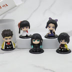 5Pcs/Set Demon Slayer Q Version Sitting Figure Toy