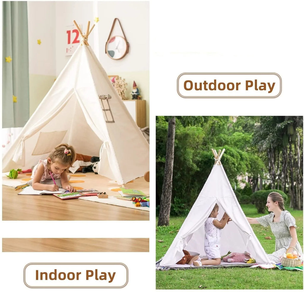 1.6m/1.3m Kid Tent Indoor Play House Wigwam for Child Portable Child Tipi