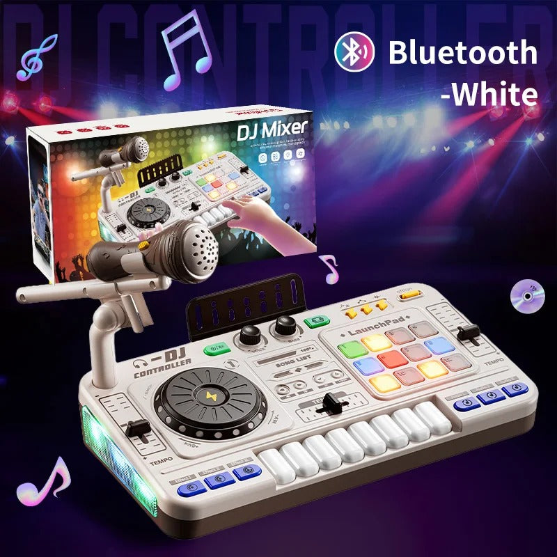 Kids Simulation DJ Mixer Controller Toys Multifunctional Music Effects Electronic Learning Game Birthday Gift for Children