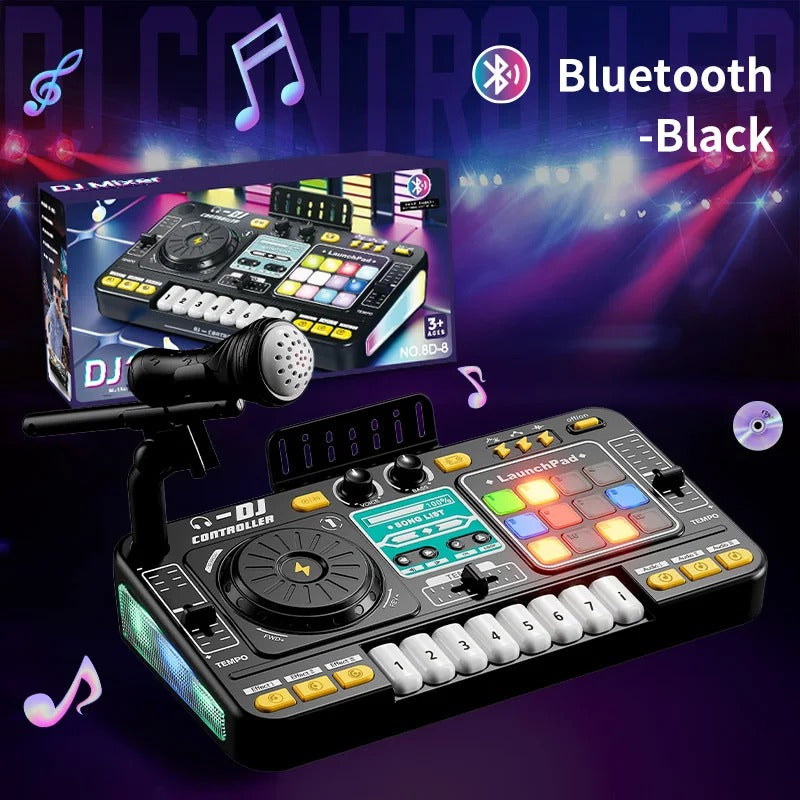 Kids Simulation DJ Mixer Controller Toys Multifunctional Music Effects Electronic Learning Game Birthday Gift for Children