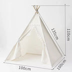 1.6m/1.3m Kid Tent Indoor Play House Wigwam for Child Portable Child Tipi