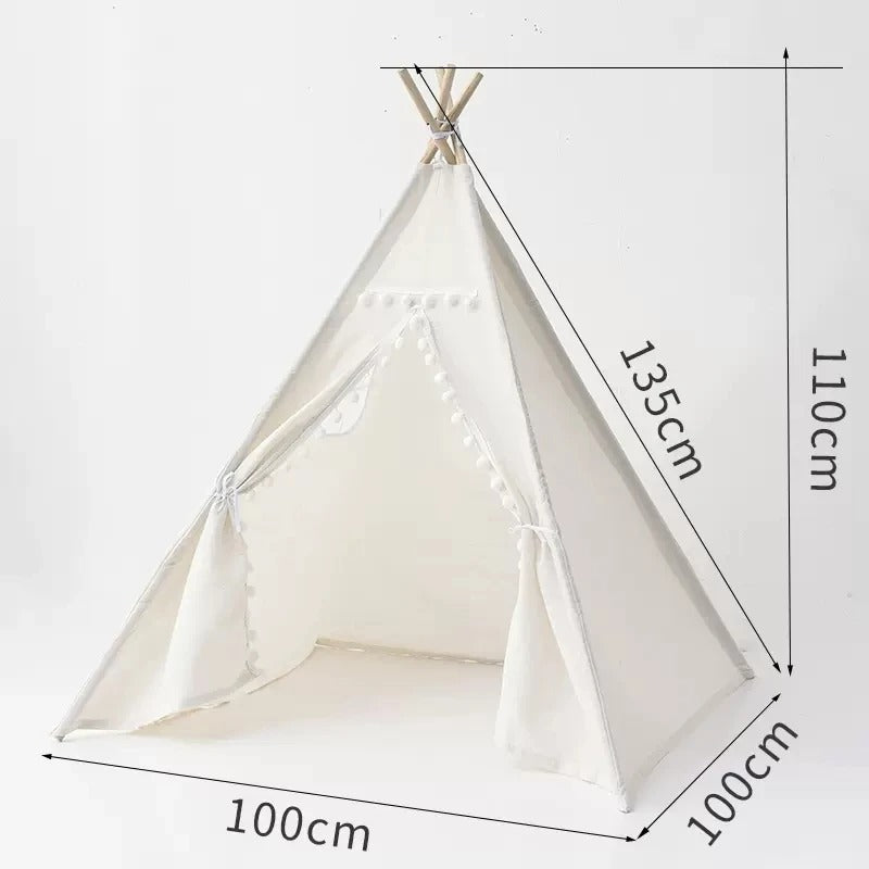 1.6m/1.3m Kid Tent Indoor Play House Wigwam for Child Portable Child Tipi